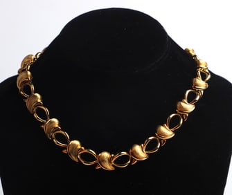 18K Brushed and Pierced Henry Dunay Necklace