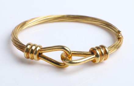 18K Yellow Gold Craig Drake Interlocking Bangle