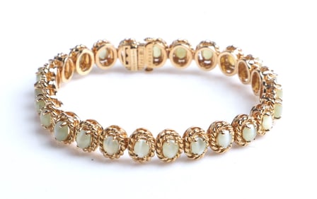 18K Yellow Gold Oscar Heyman Cats Eye Bracelet