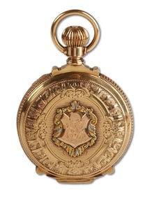 14K Elgin Full Body Stag Hunt Case Pocketwatch