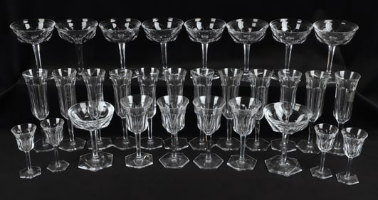 (30) Pieces Baccarat Malmaison Crystal Stemware