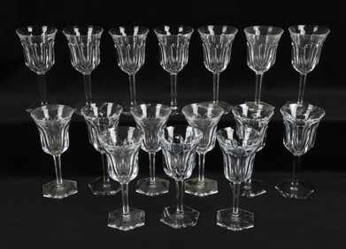 (16) Baccarat Malmaison Crystal Claret Wines