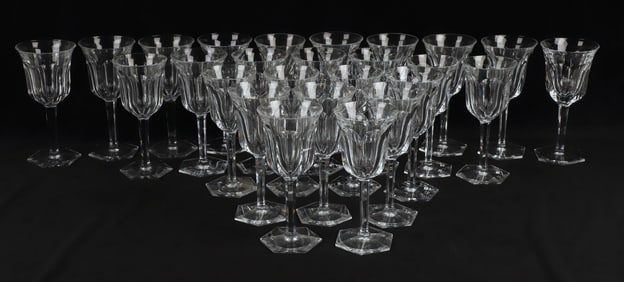 (26) Pieces Baccarat Malmaison Crystal Stemware
