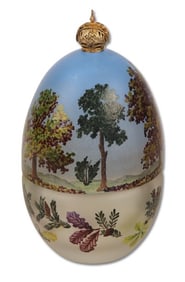 Theo Faberge Paint Decorated 'Autumn Egg'