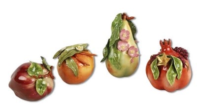 (4) Katherine Houston Porcelain Painted Fruits