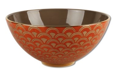 L'Objet for Fortuny Orange Ground Porcelain Bowl