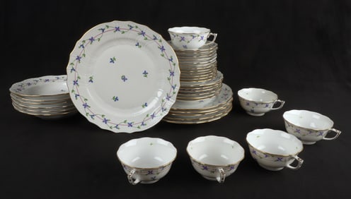 (36) Pieces Herend Blue Garland dinnerware