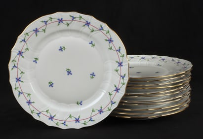 (12) Herend Blue Garland dinner plates