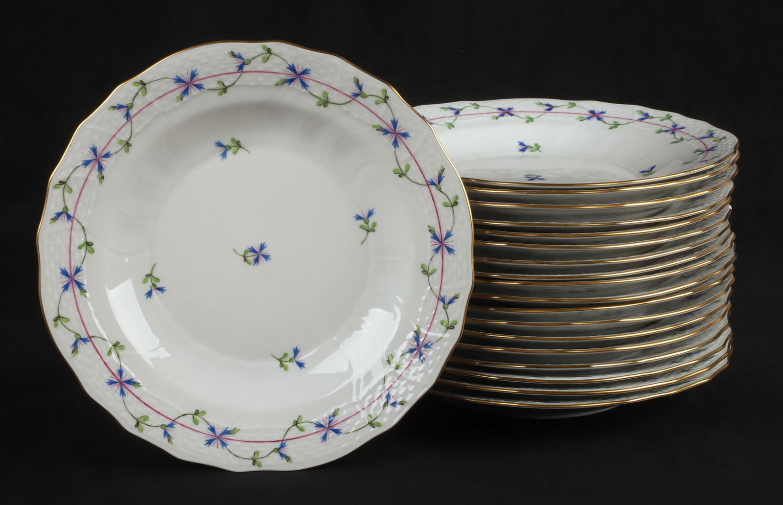 (19) Herend Blue Garland cereal bowls (1 of 6)