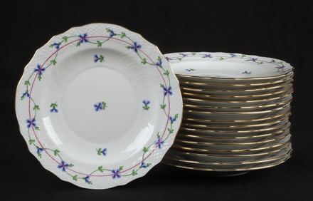 (17) Herend Blue Garland 7-1/4" salad plates