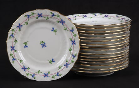 (17) Herend Blue Garland 6-1/4" B&B plates