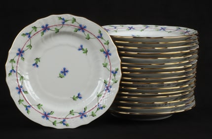 (17) Herend Blue Garland 6-1/4" B&B plates