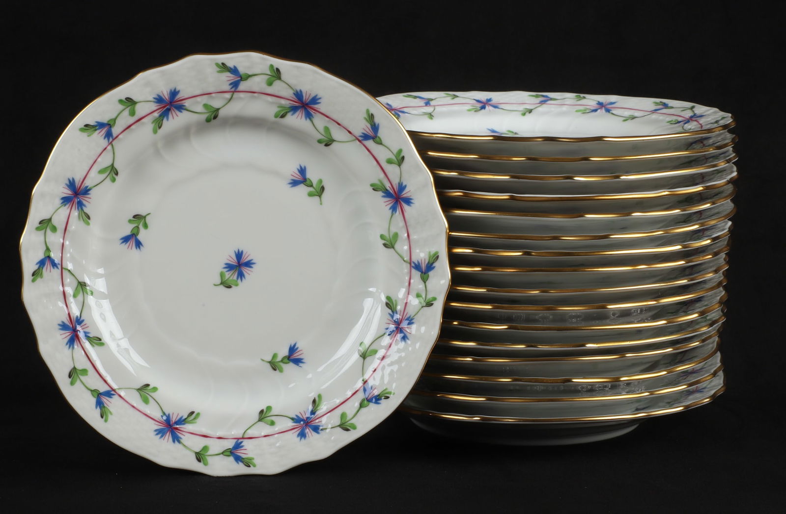 (17) Herend Blue Garland 6-1/4" B&B plates (1 of 6)