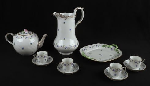 (11) Pieces of Herend Blue Garland porcelain