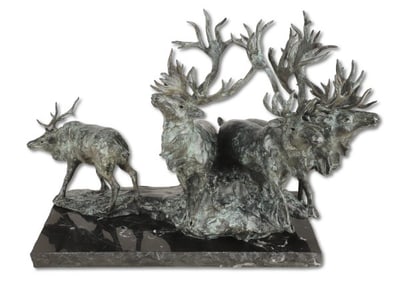 Sherry Sander Bronze Sculpture "Caribou Herd"