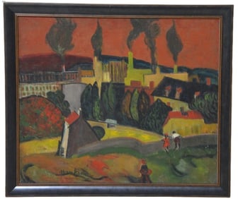 Abraham Hankins "Landscape with Red Sky"
