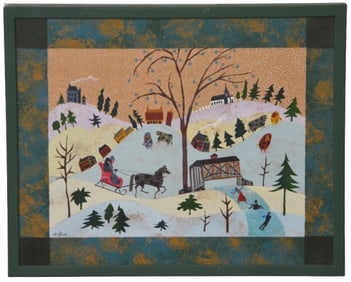 Harry Dunn Folk Art Painting "American Primitive"