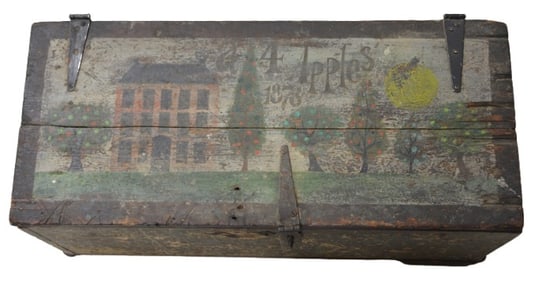 Harry Dunn Folk Trunk "A for Apples" Painting