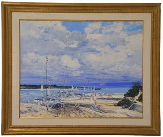 Omar Hamdi Malva Mediterranean Harbor Painting