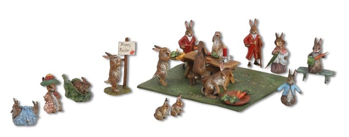Easter & Peter Rabbit Themed Vienna Bronze Figures