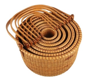 A Nest of (7) Karol Lindquist Nantucket Baskets