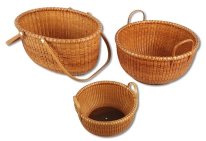 (3) Karol Lindquist Nantucket Baskets