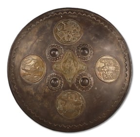 Persian N. Indian Mixed Metal Ceremonial Shield