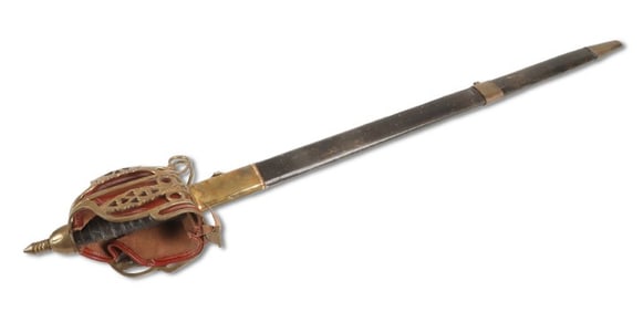 Scottish Basket Hilt Sword with Sheath