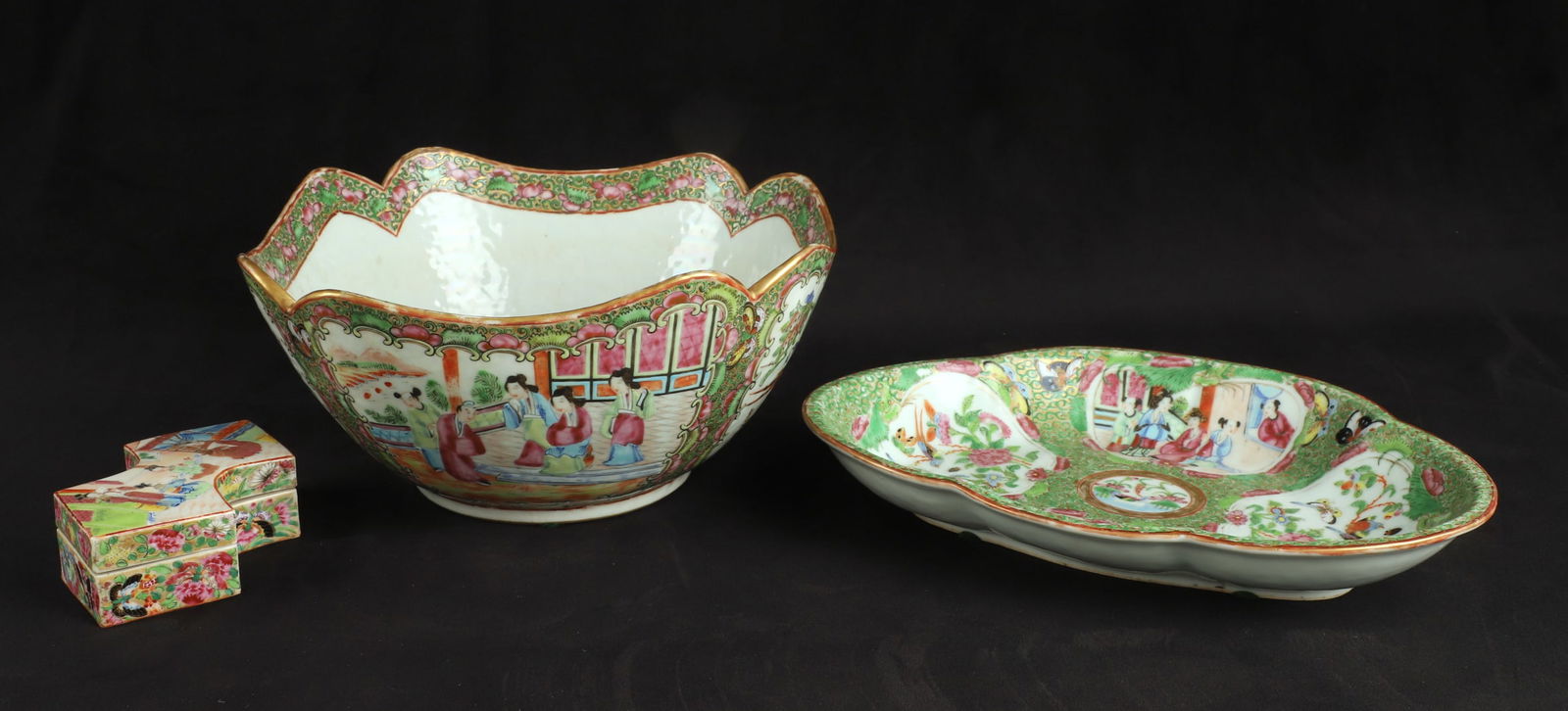 (3) Pieces Chinese Rose Medallion Porcelain (1 of 19)