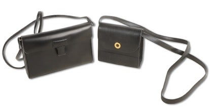 (2) Vintage Black Leather Tiffany and Co. Purses