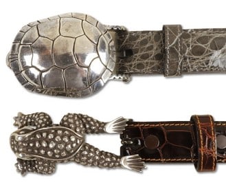 (2) Barry Kieselstein-Cord Sterling Belt Buckles