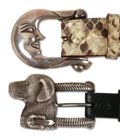 (2) Barry Kieselstein-Cord Sterling Belt Buckles