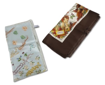 (2) Gucci and Ferragamo Silk Scarves