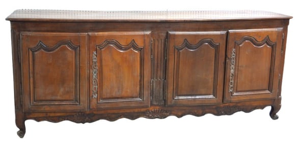 French style carved walnut long sideboard
