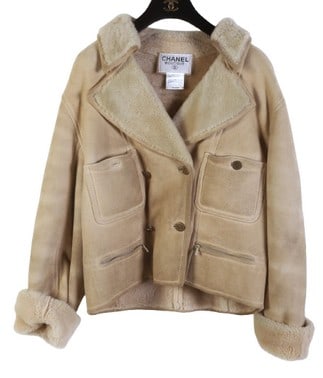 Chanel Boutique Shearling Double Breasted Jacket (1 of 6)