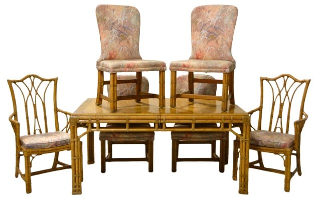 (7) pc Henredon bamboo dining set (1 of 8)