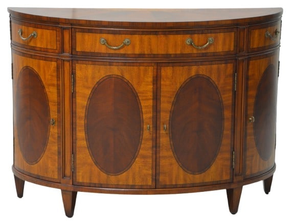 Ethan Allen inlaid demilune commode (1 of 6)