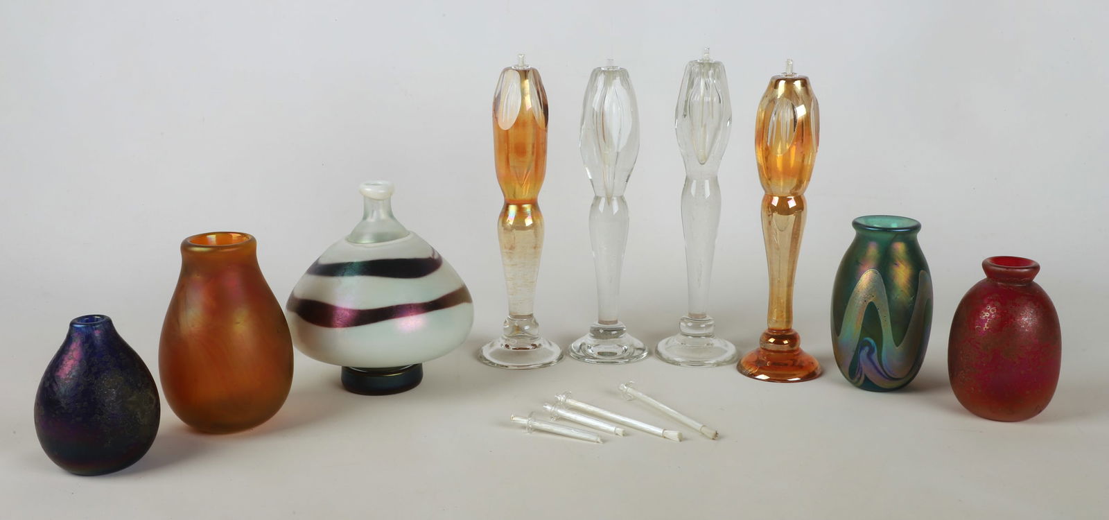 (9) Modern Art Glass Vases and Oil Lamps (1 of 12)