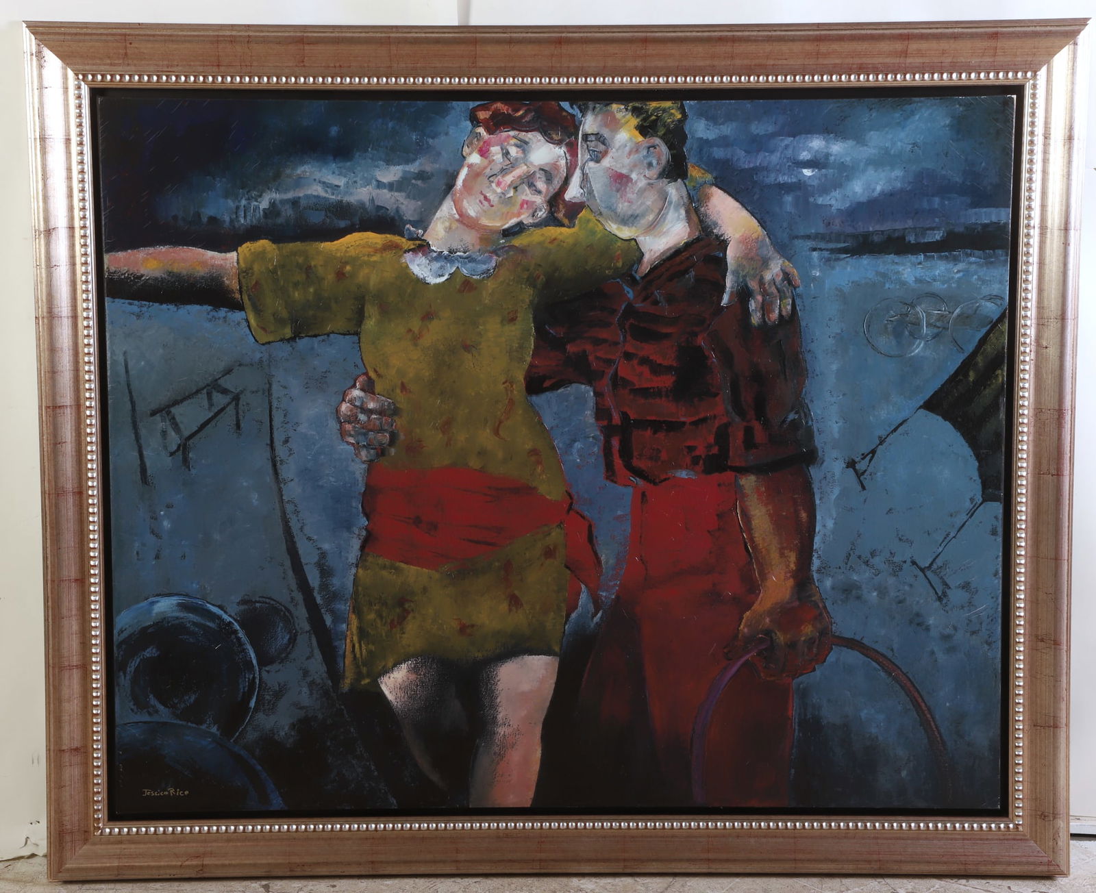 Jessica Rice Giclee on Canvas: Jessica Rice (American 1941-2016) Giclee on Canvas large format, signed "Jessica Rice", 48" x 60", framed 57 1/2" x 69 1/2", excellent condition