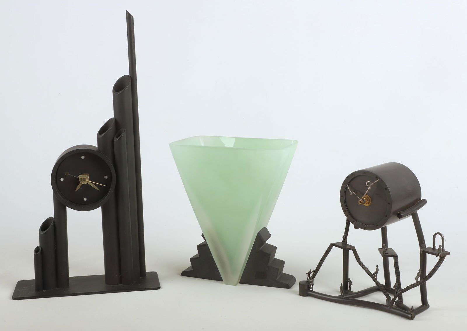 Post Modern Artist Made Clocks and Vase (1 of 16)