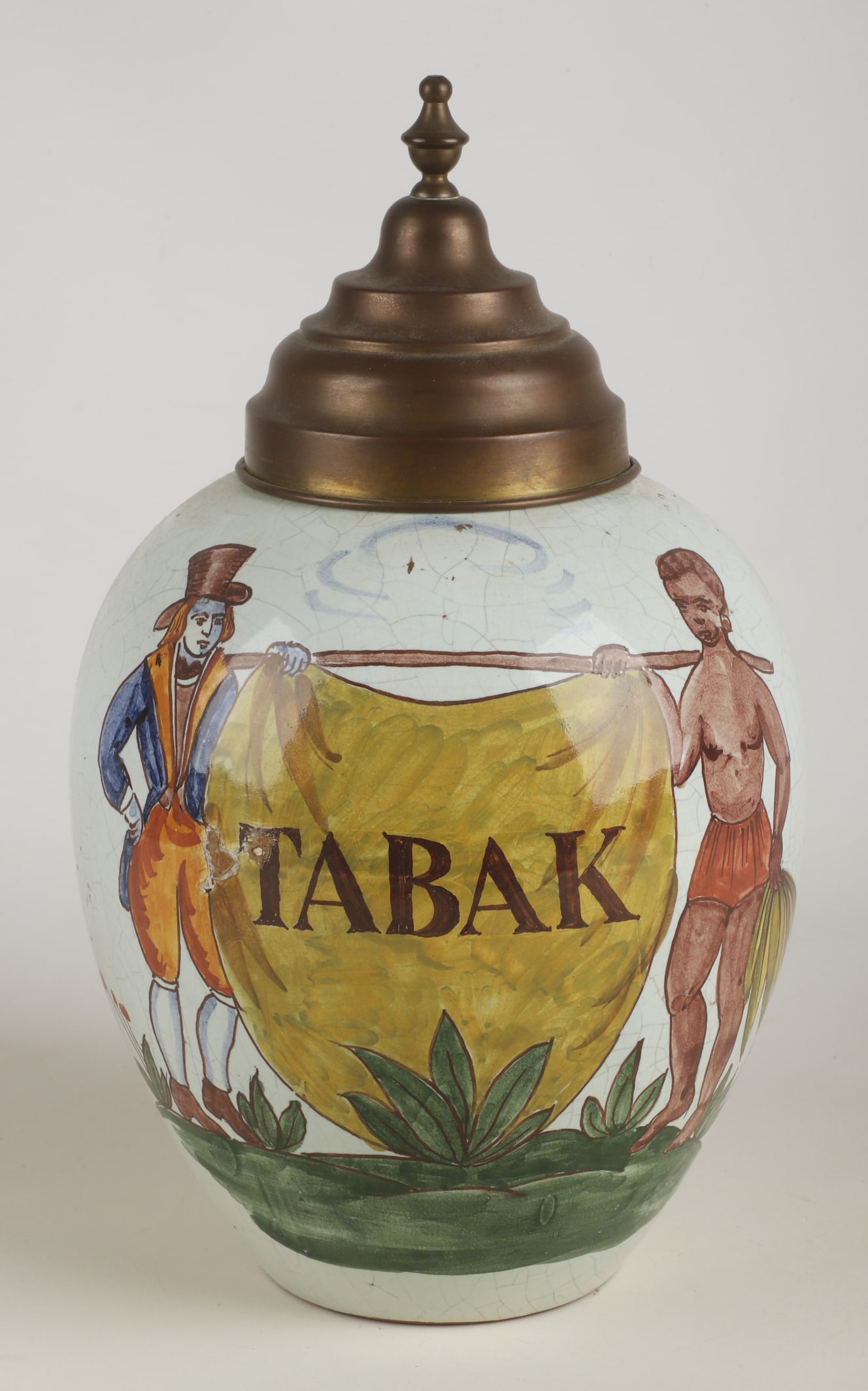 Delft Polychrome 'Tabak' Jar (1 of 6)