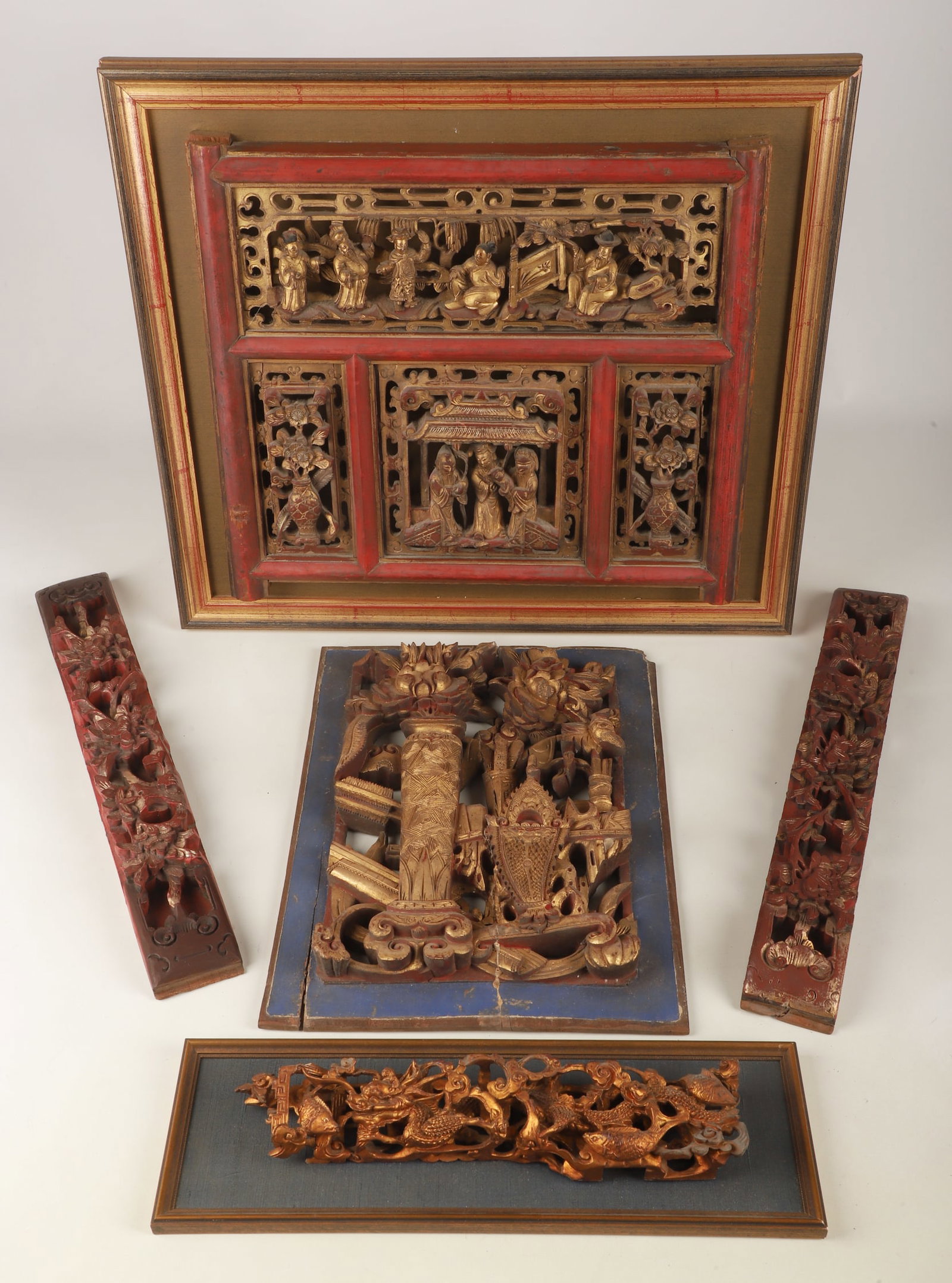 (5) Gilt Carved Wood Plaques and Portions (1 of 11)