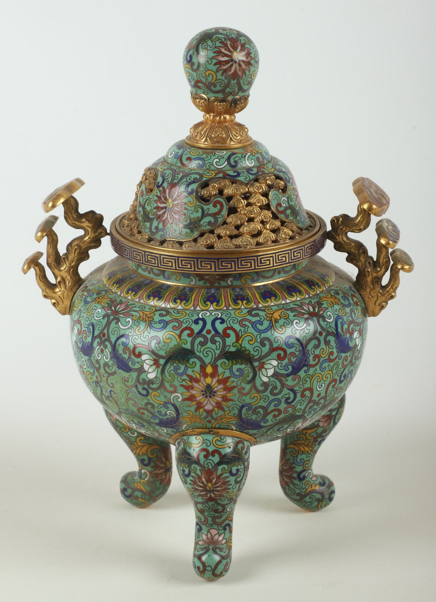 Chinese Cloisonne Censer with Cover (1 of 14)