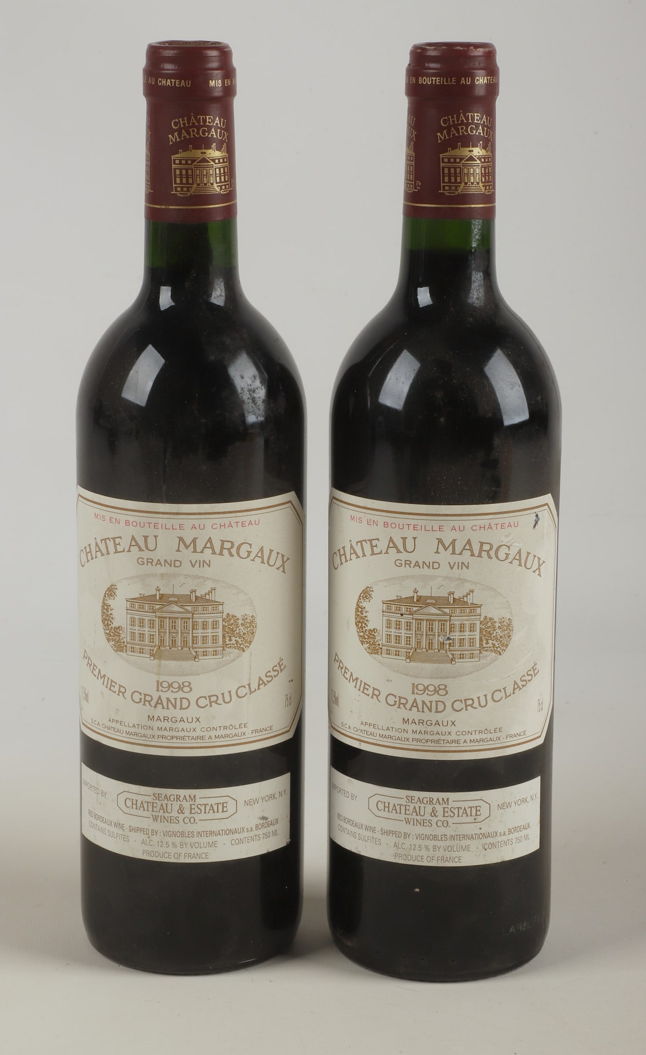 (2) 1998 Chateaux Margaux: (2) 1998 Chateaux Margaux, 750 ML, stored in an underground wine cellar.