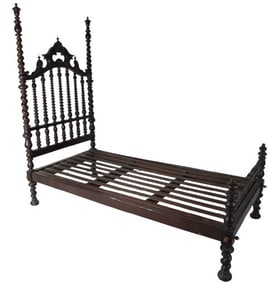 Victorian spindle turned post twin bed