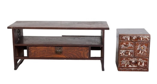 Lot of (2) Korean 19th c. furnishings
