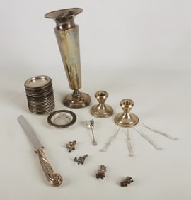Sterling Weighted and Silverplated Table Items