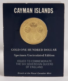 Cayman Islands 100 Dollar Gold Coin