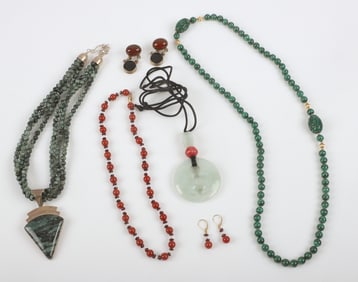 Stone, Gold and Sterling Jewelry Grouping