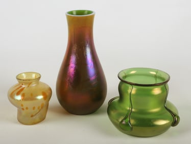 (3) Art Glass Vases